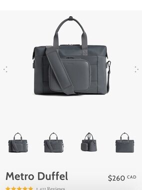 Metro Duffel - Charcoal Gray Travel Bag
